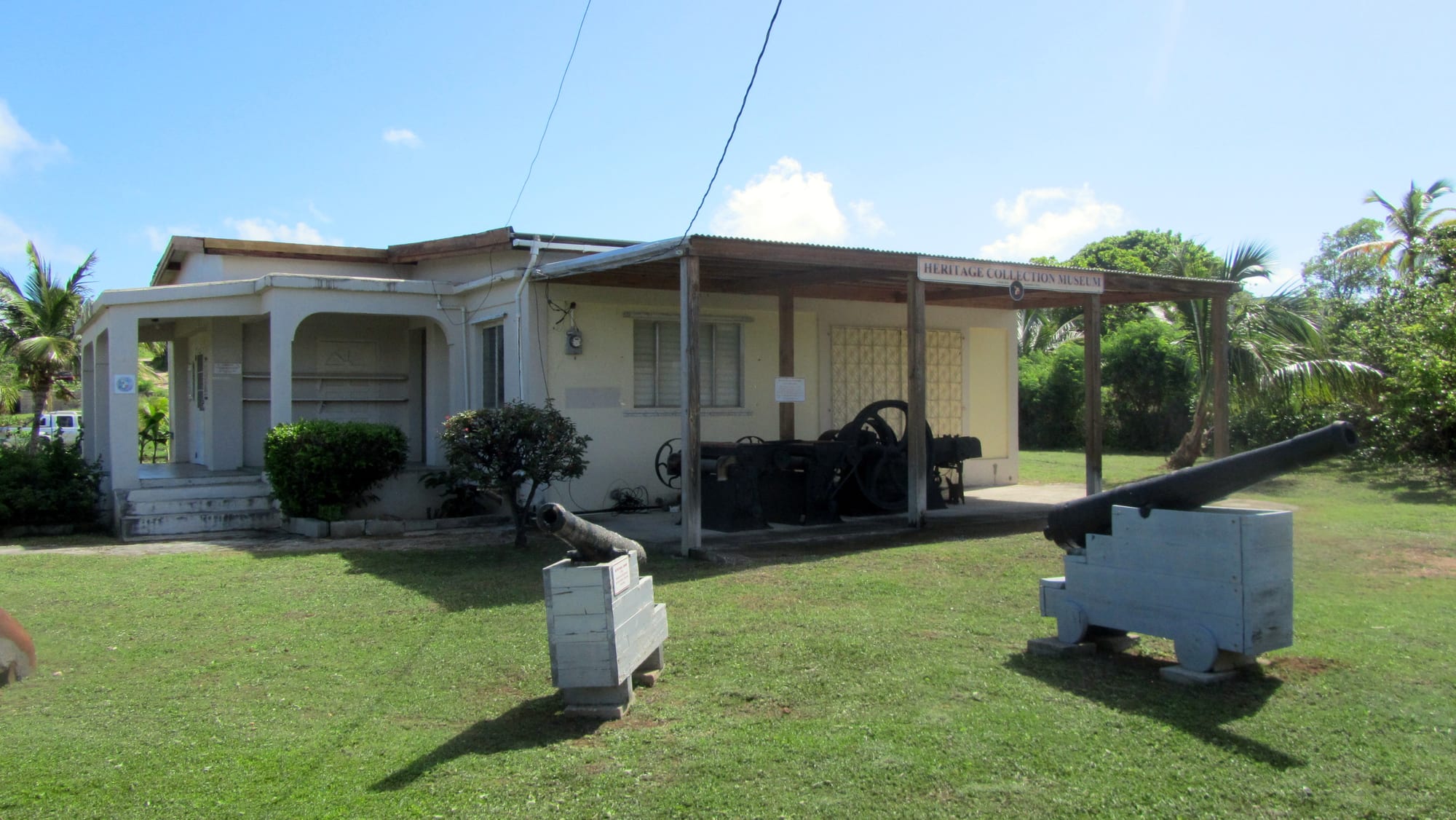 A simple single-storey building with a sign reading Heritage Collection Museum