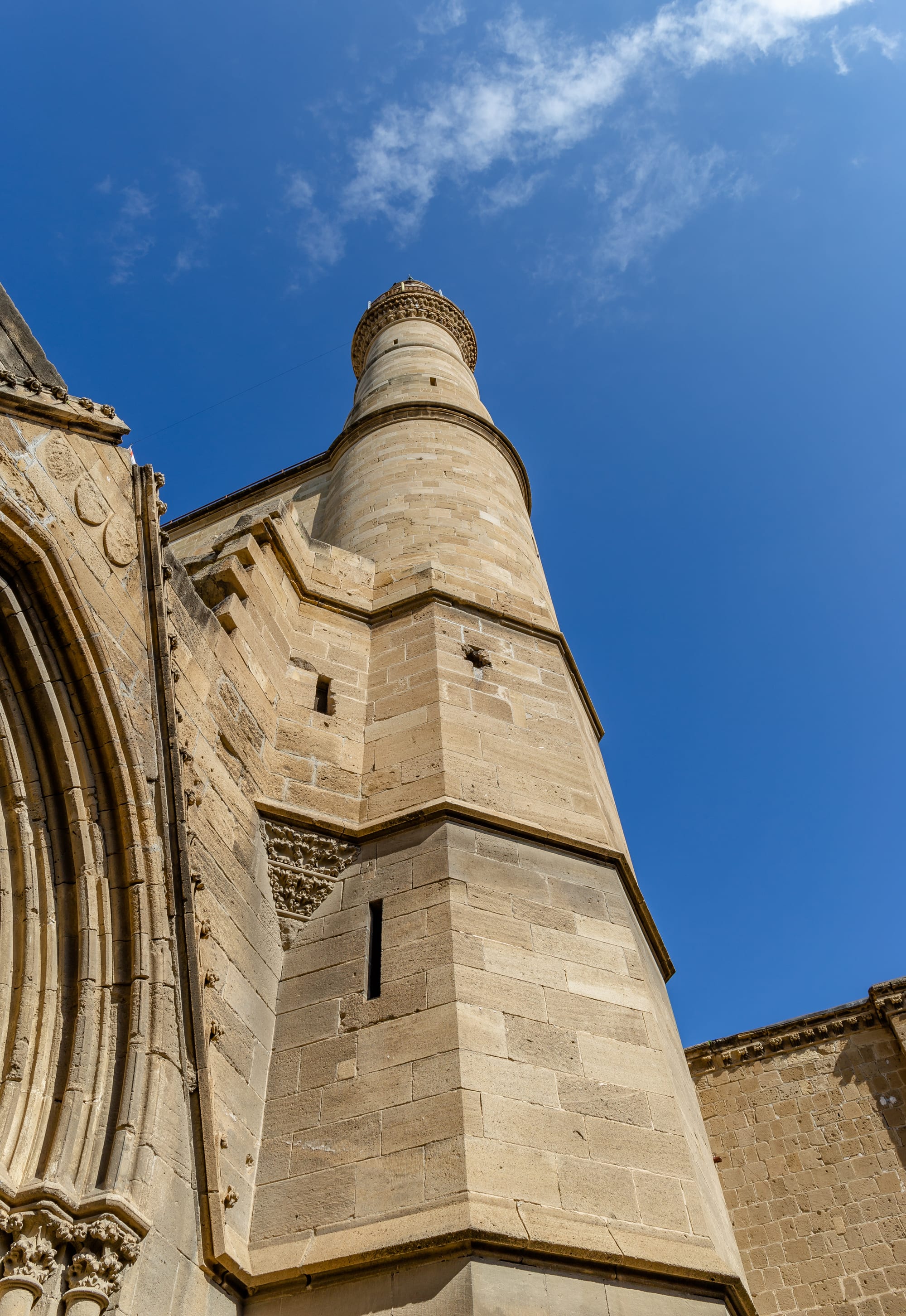 A French Gothic cathedral with two minarets added to its towers