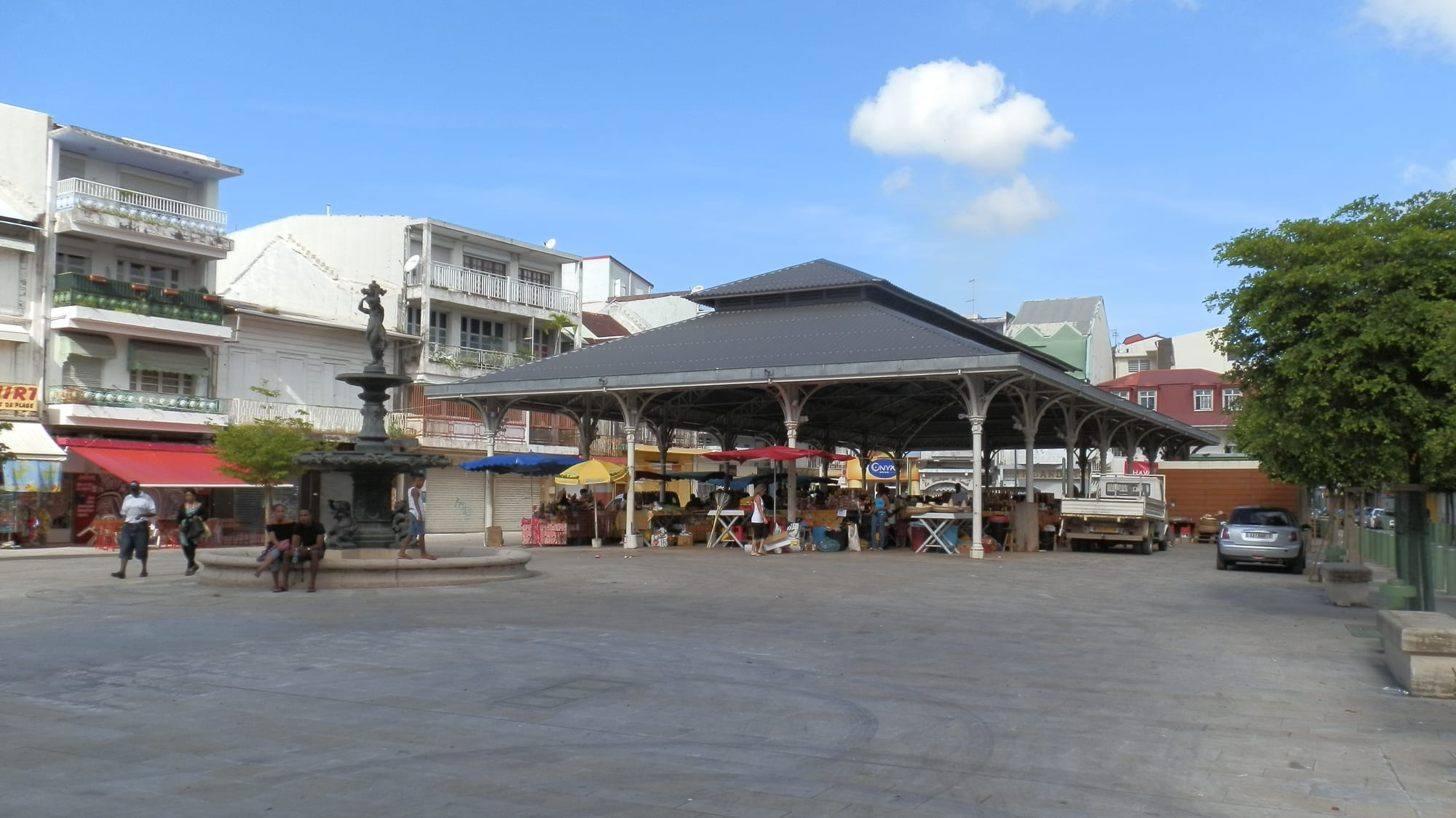 A historic covered market hall