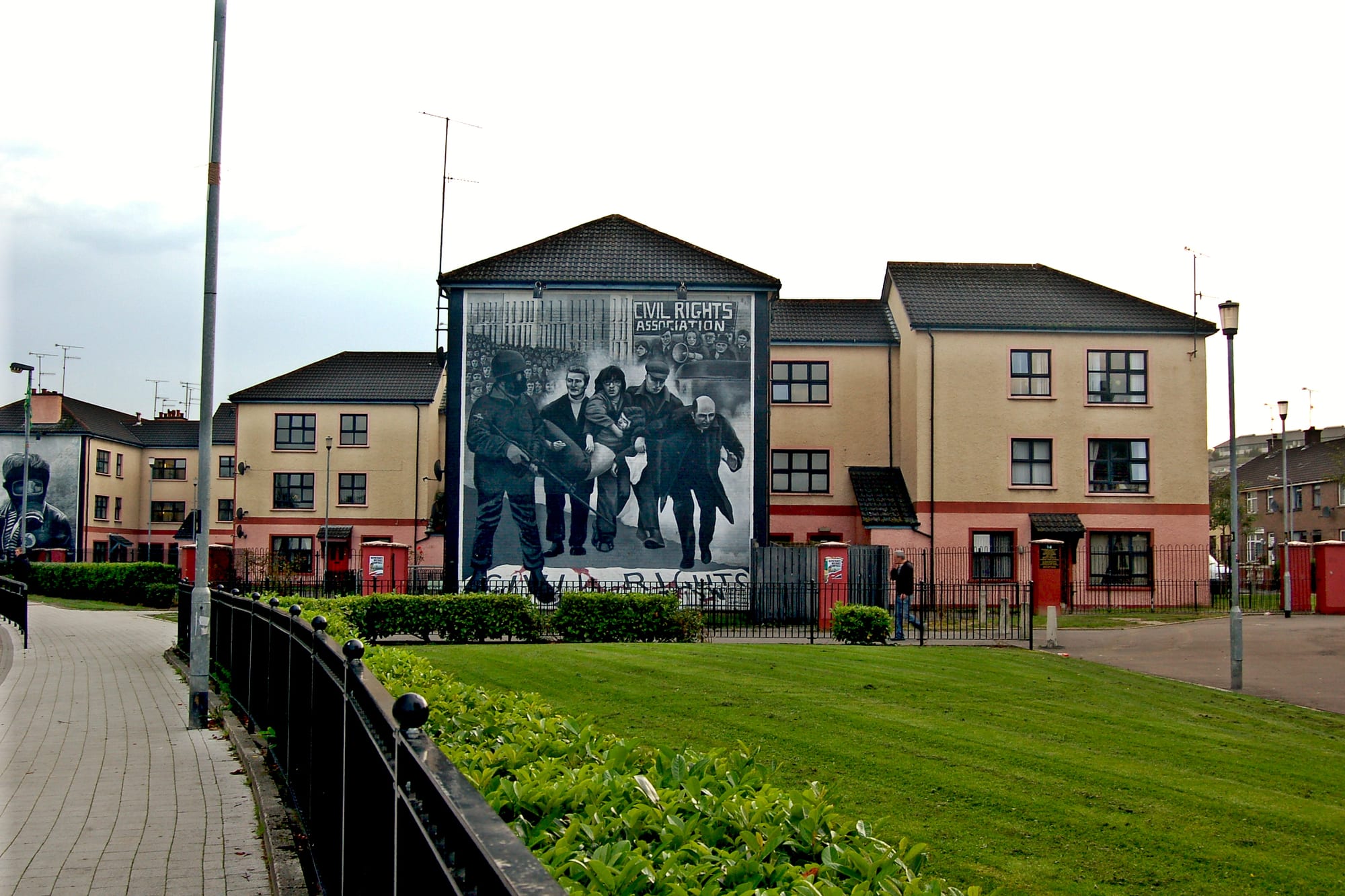 A large wall mural in Derry depicting the events of Bloody Sunday in 1972