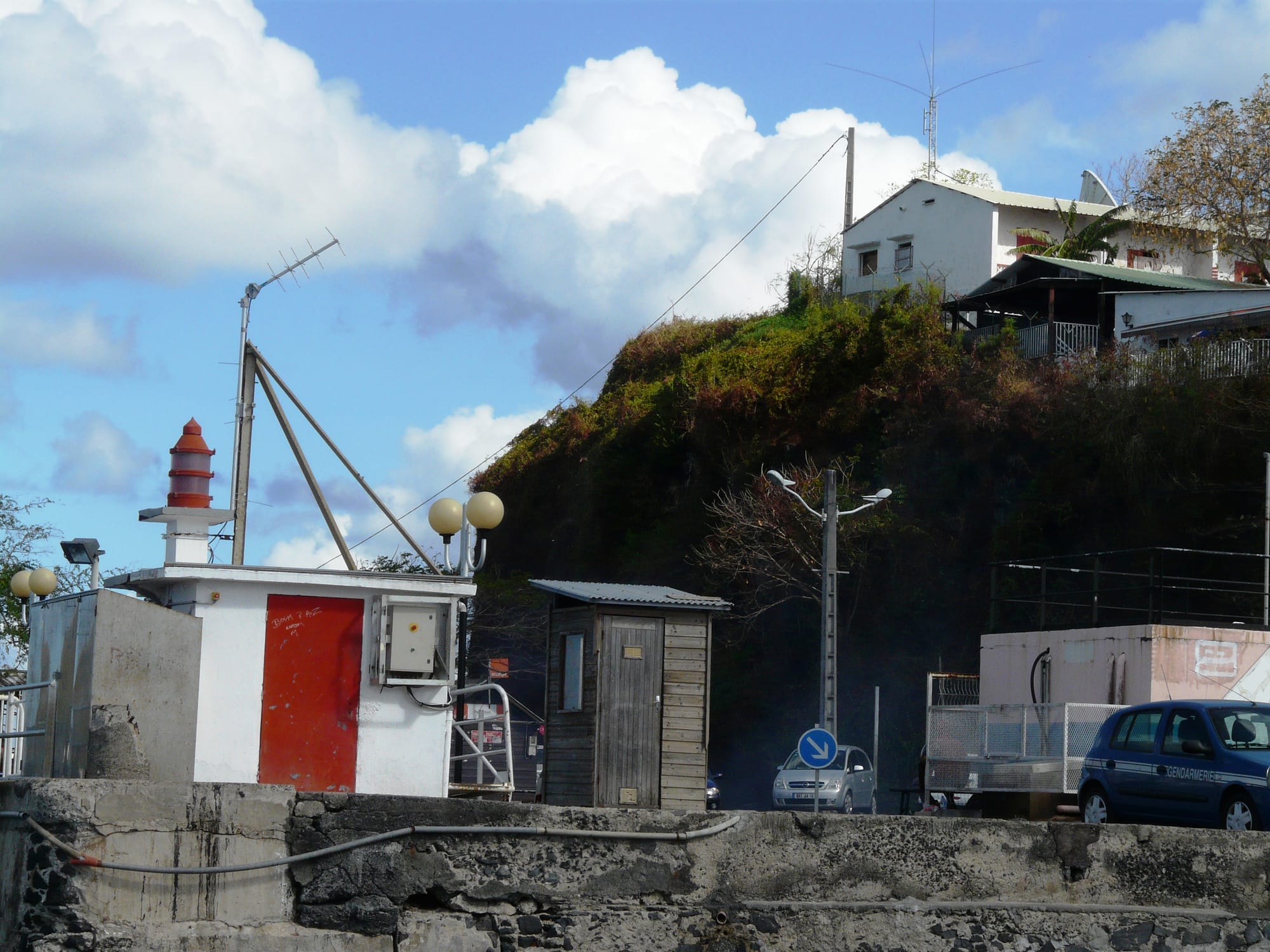 The small rocky peninsula of Dzaoudzi on Petite-Terre, joined to the island by a causeway