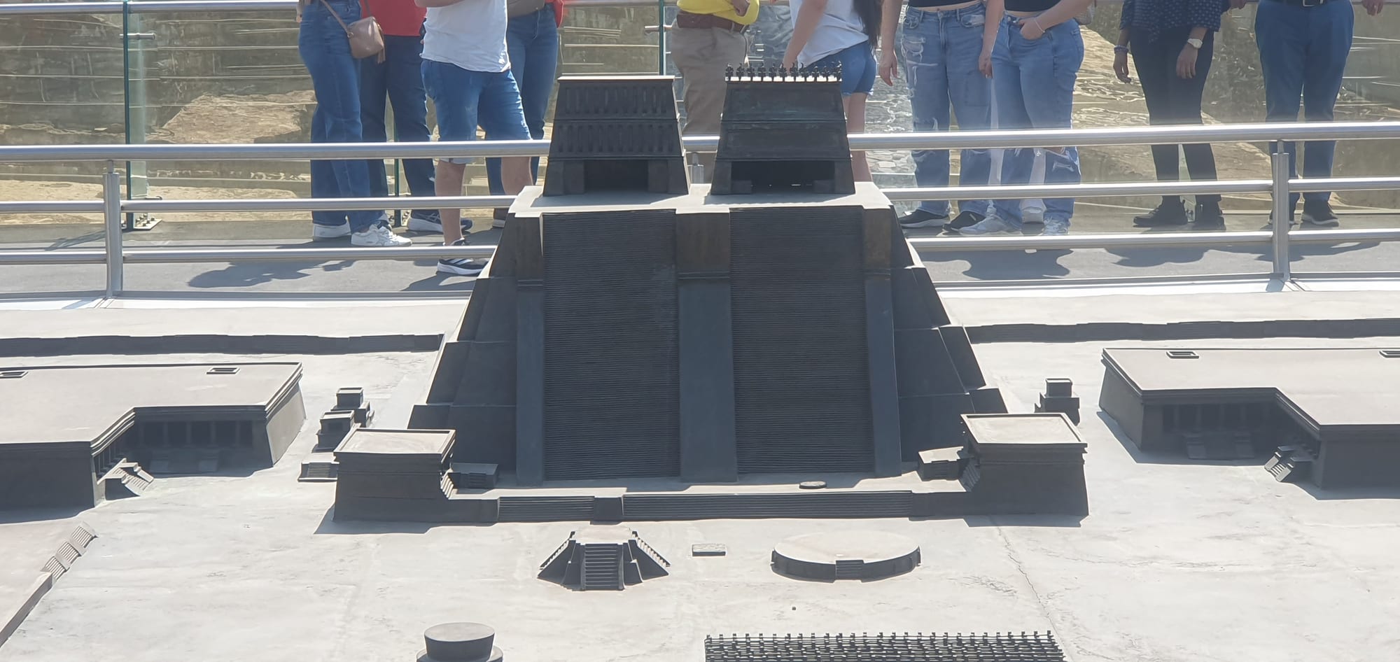 A detailed scale model of the temple precinct of the Aztec capital Tenochtitlan