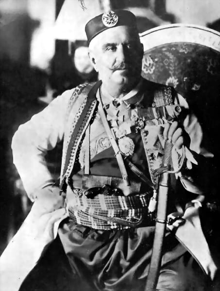A formal portrait of King Nikola I of Montenegro in a decorated uniform