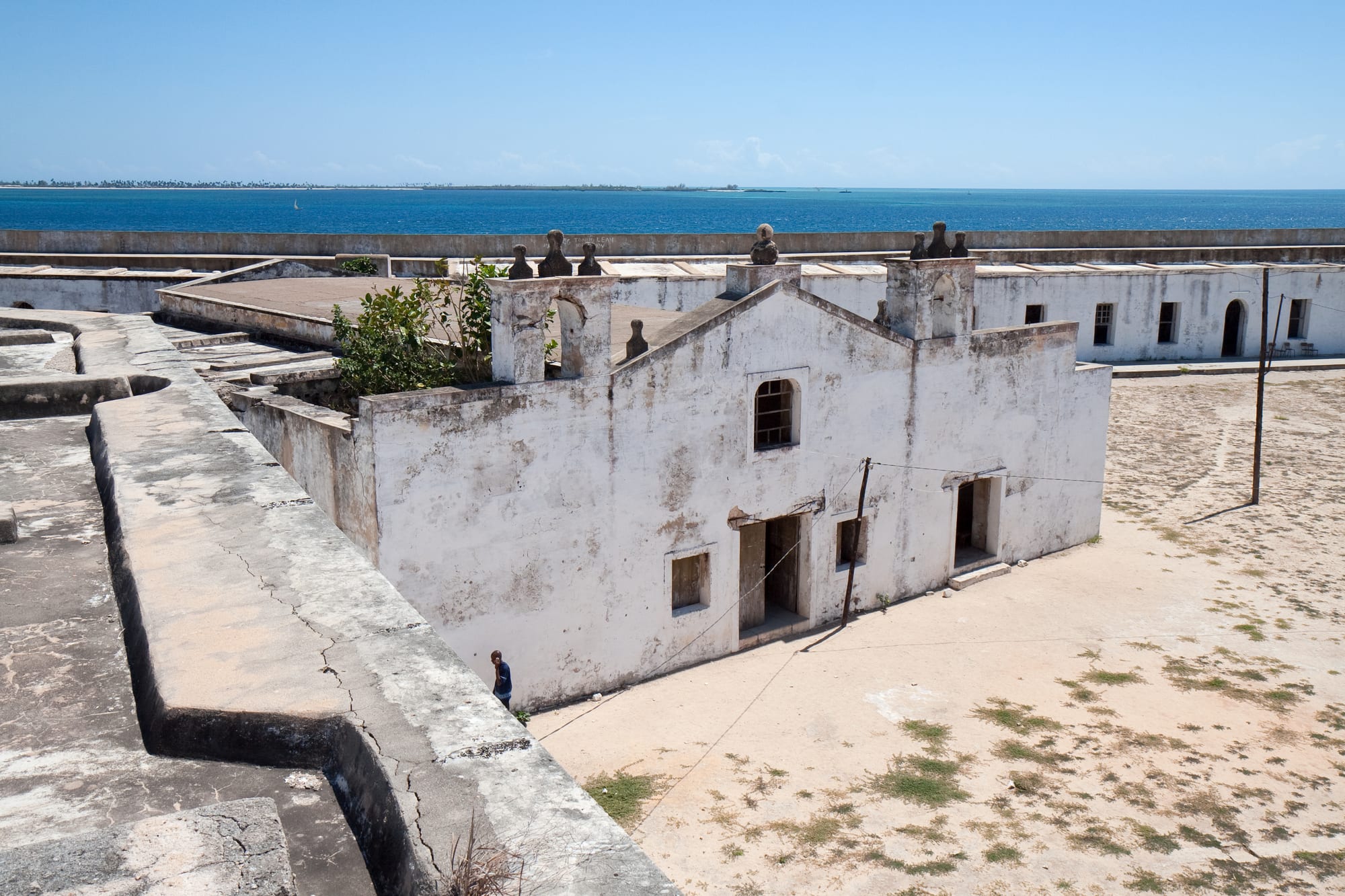 The stone chapel and ramparts of the 16th-century Fort of São Sebastião on the Island of Mozambique