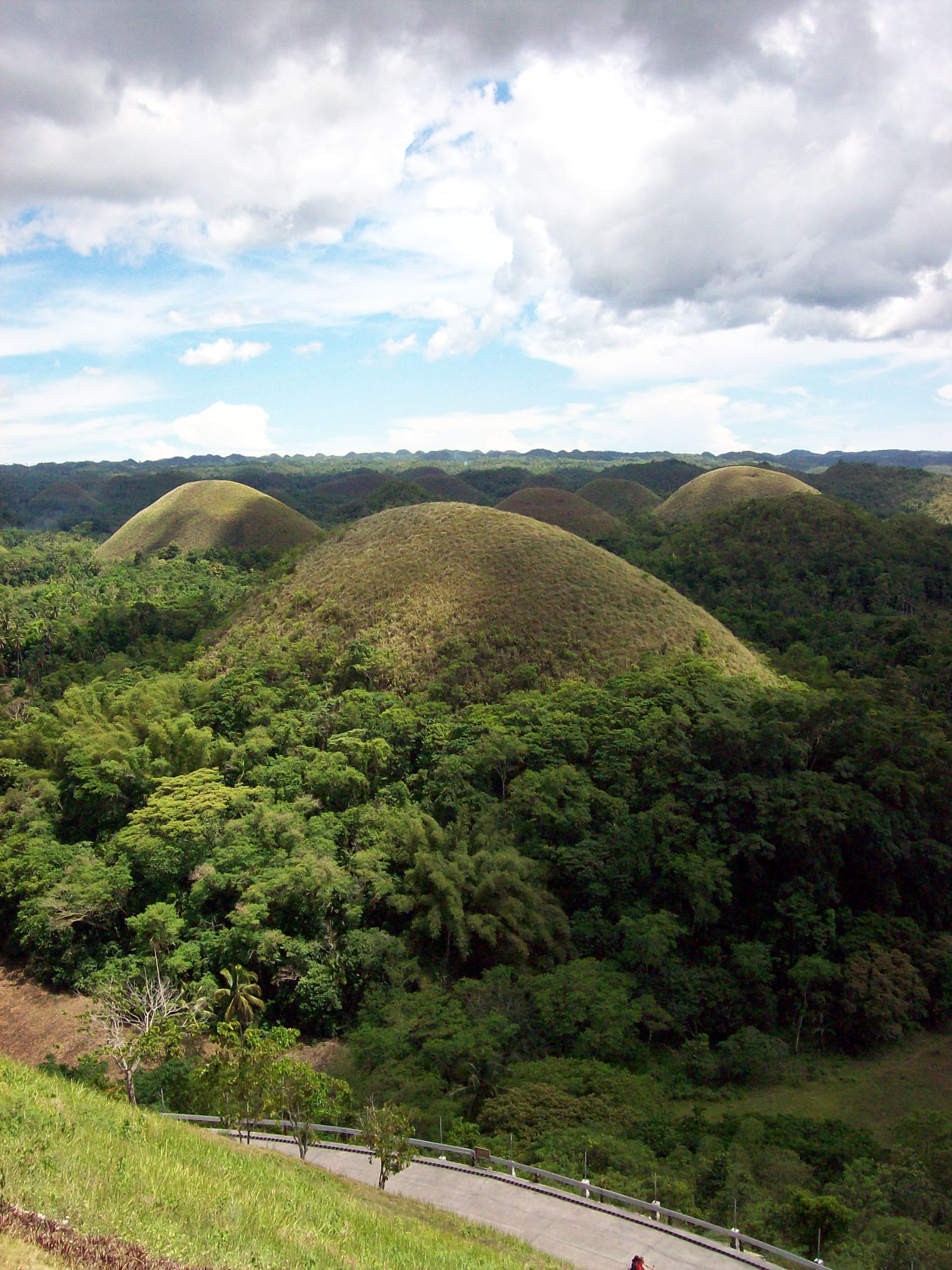 Hundreds of rounded grassy hills stretching across a landscape