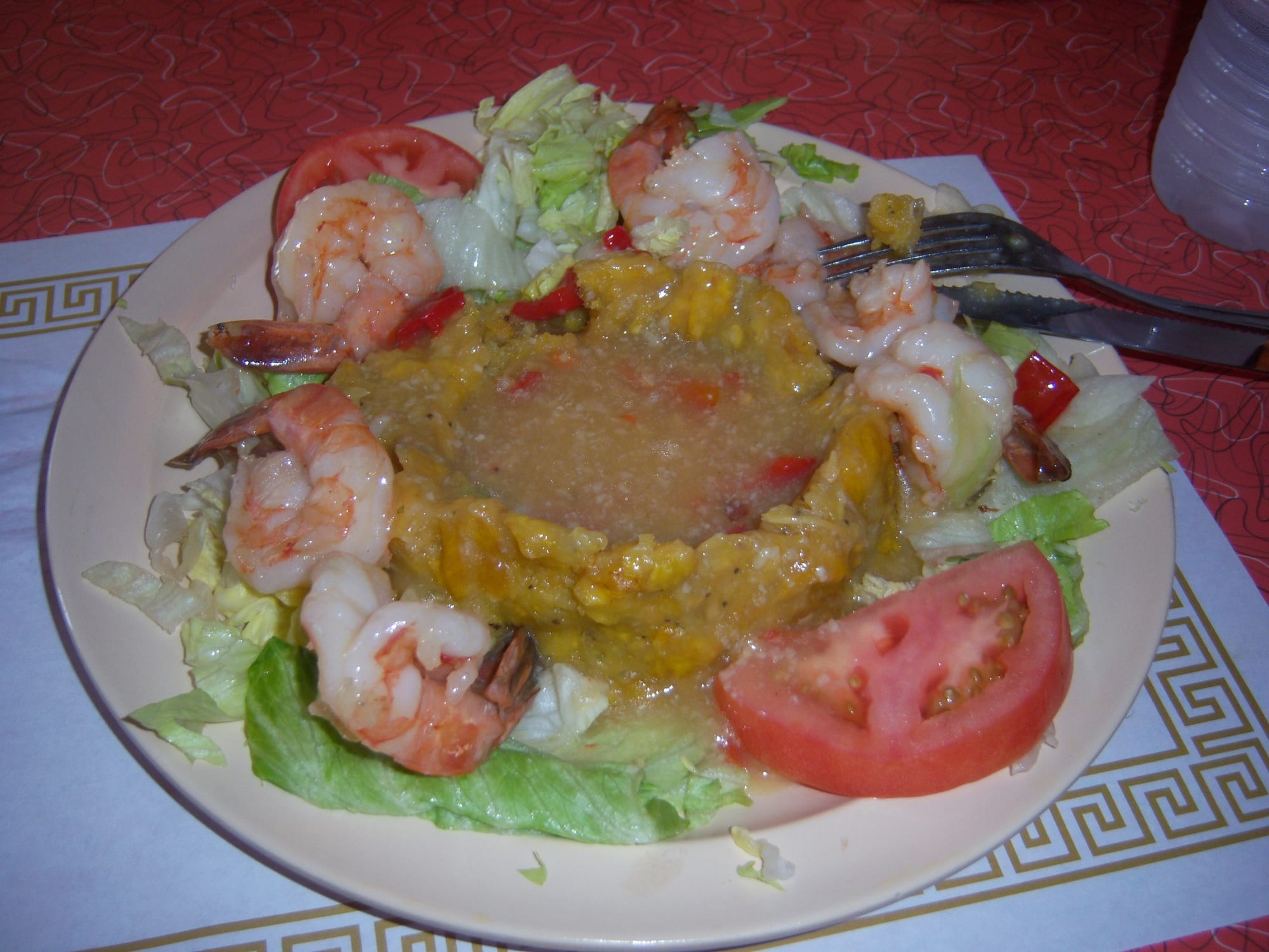 A mound of mashed fried plantain