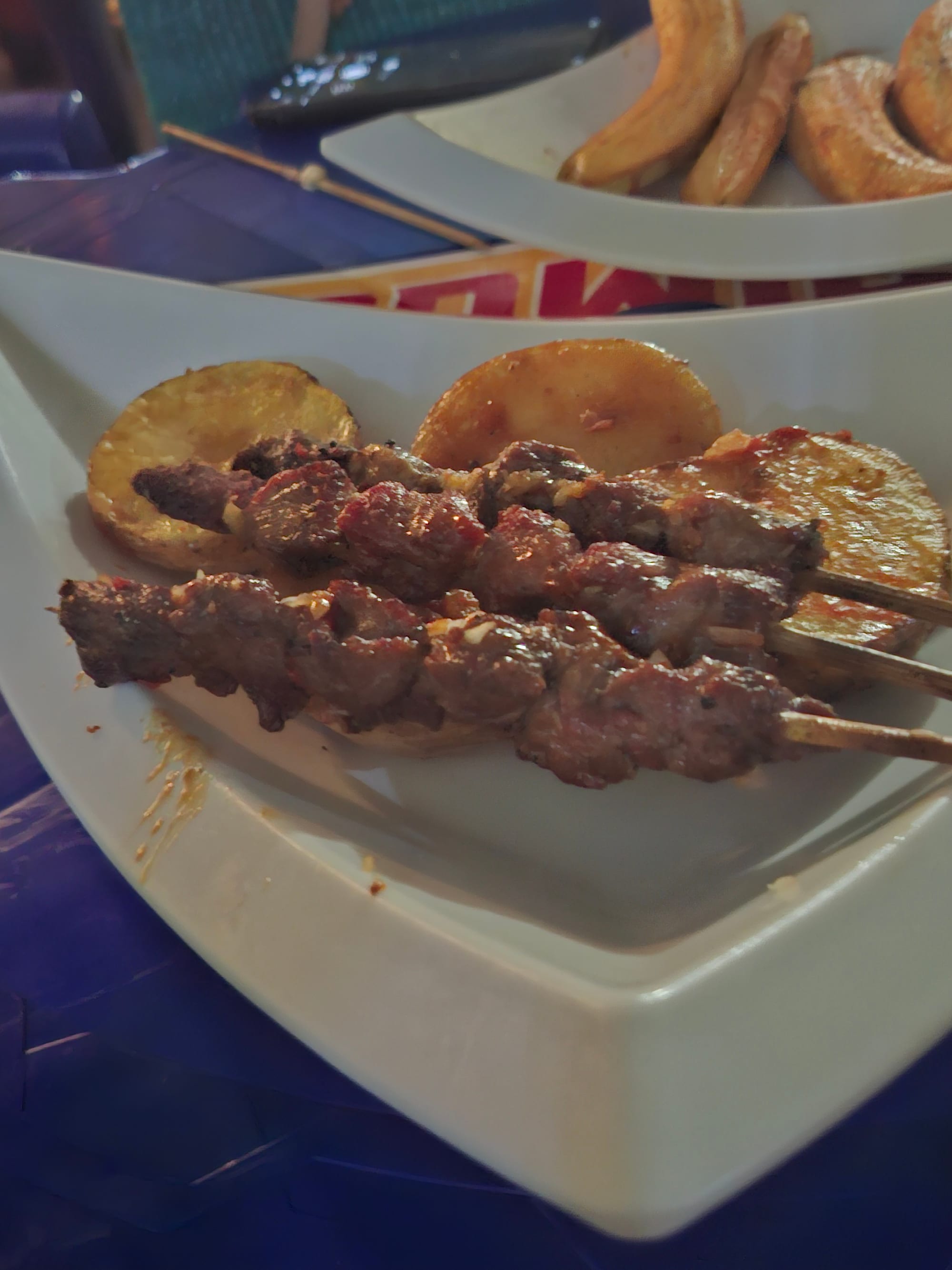 Skewers of grilled meat
