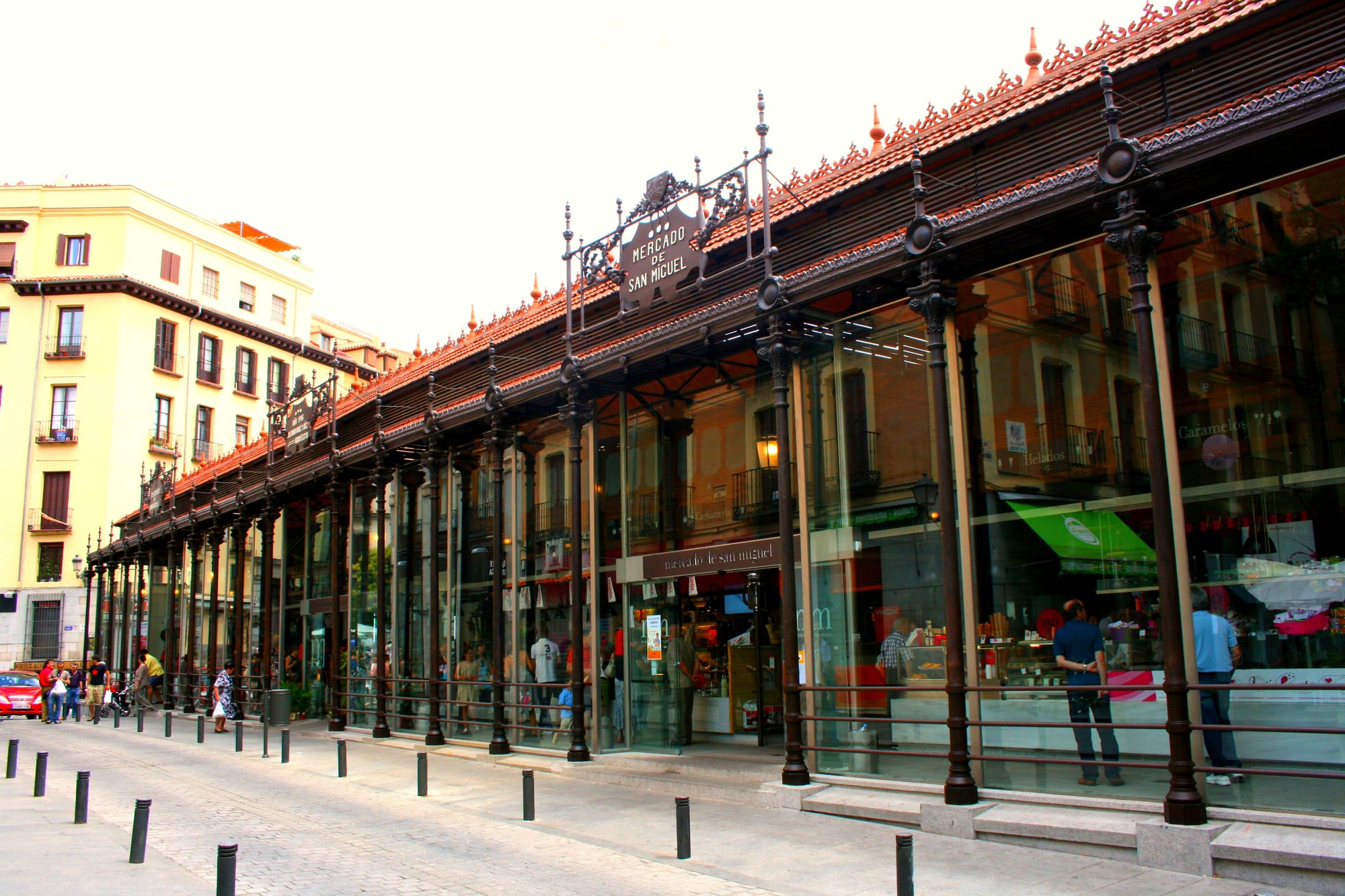 The interior of a covered market hall