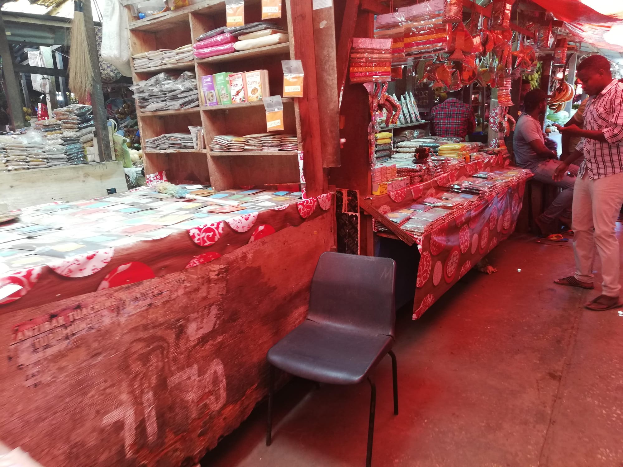 A spice market with vendors and stalls