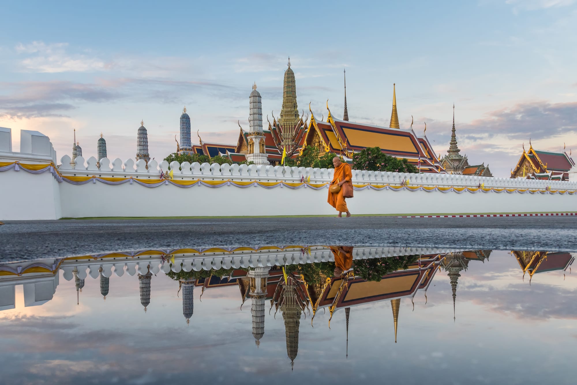 An ornate golden temple complex with elaborate spires