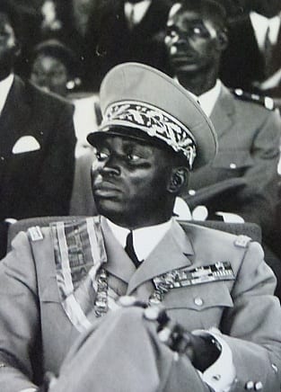 A 1972 portrait of Gnassingbé Eyadéma in military uniform