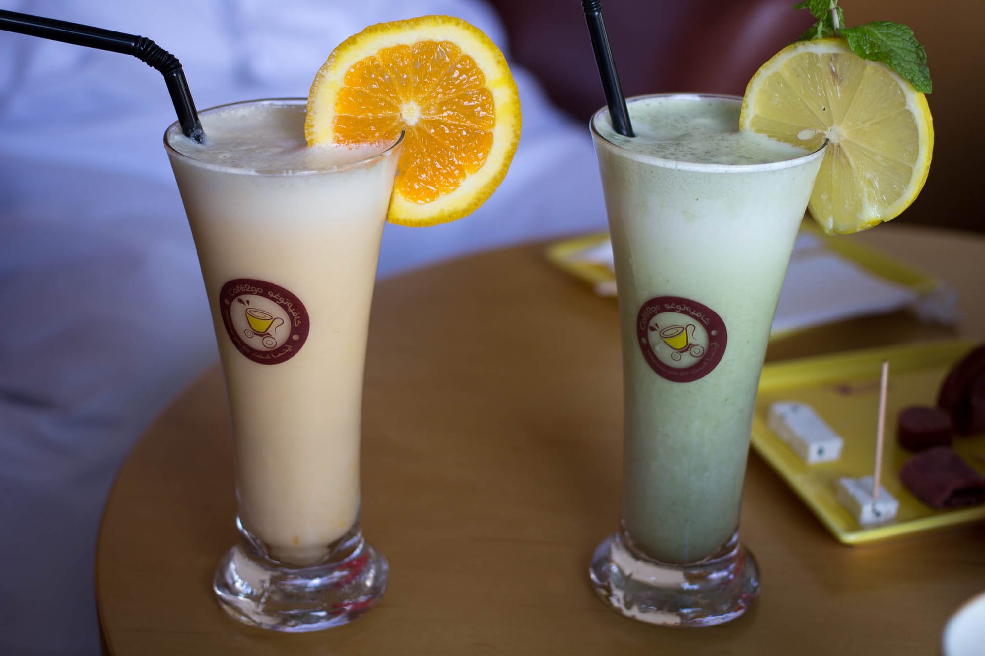 Camel milk smoothies at a cafe