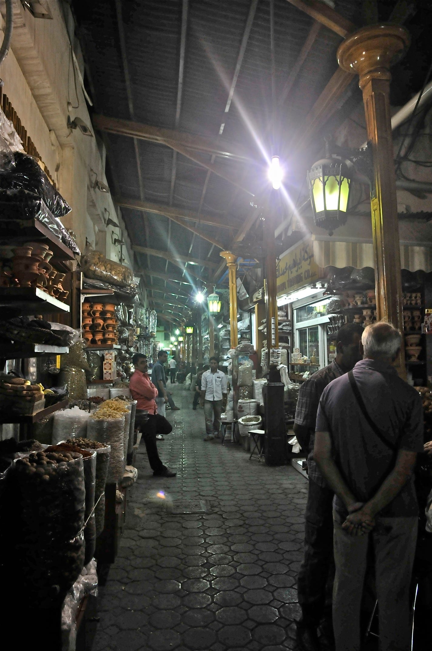 A market stall with spices displayed for sale