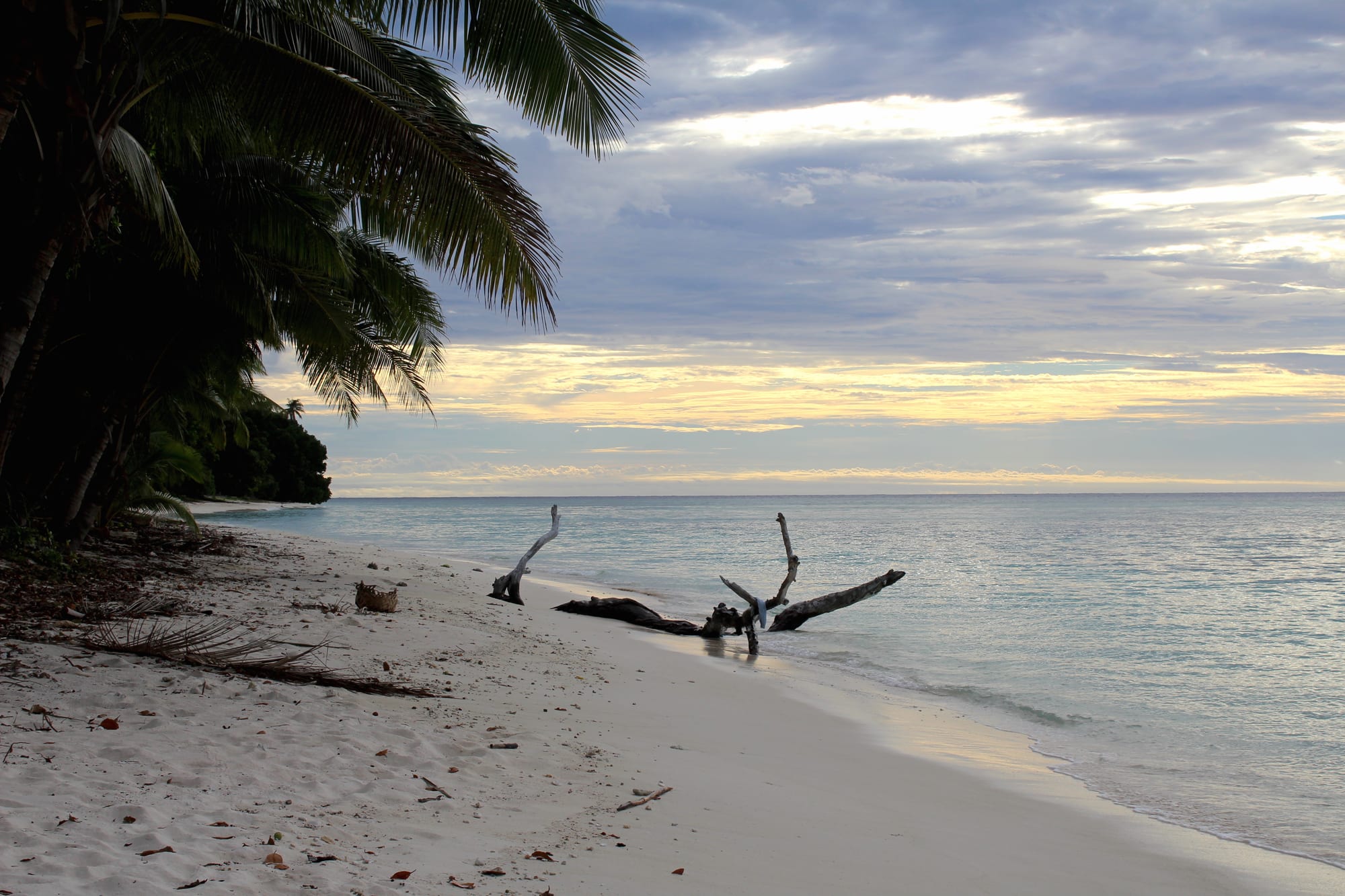 A quiet tropical beach with calm water